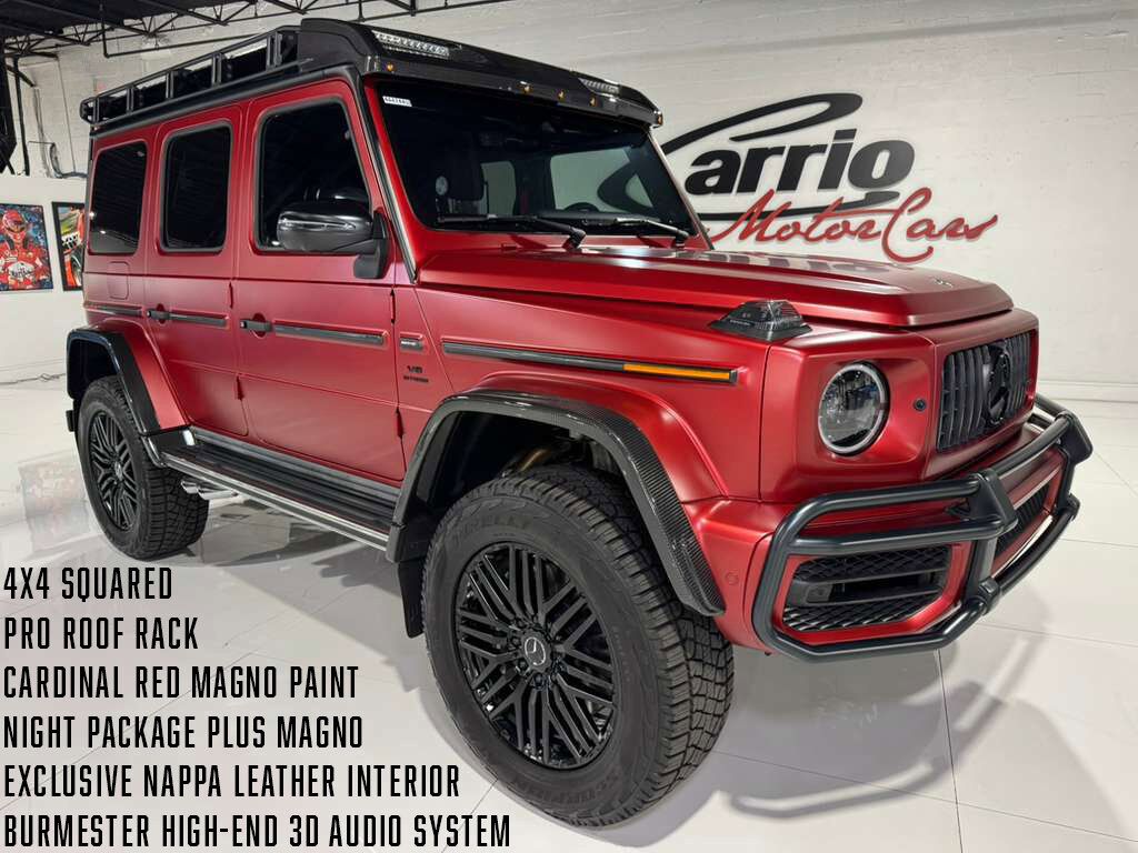 2022 Mercedes-Benz G-Class AMG G 63 4x4 Squared Cardinal Red Magno paint, Night Package Plus Magno, PRO roof rack & MUCH MORE!! Fort Lauderdale FL