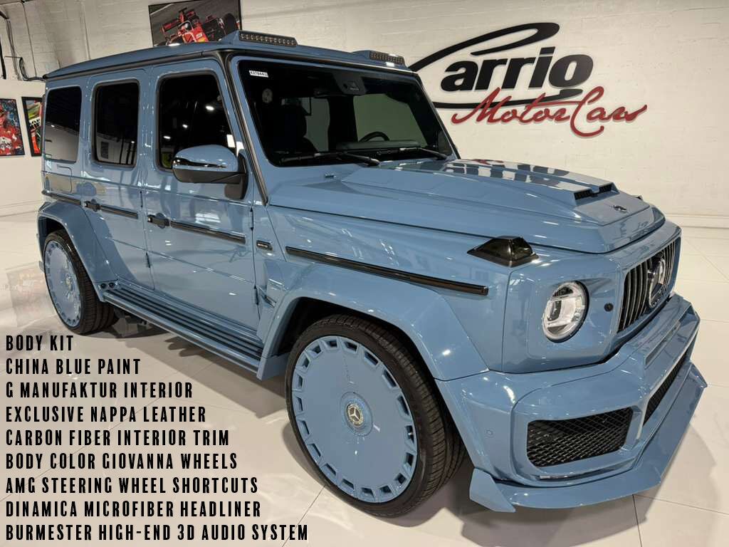 2022 Mercedes-Benz G-Class AMG G 63 body kit, China Blue paint, G Manufaktur interior, Burmester High-End audio AND MUCH MORE!!