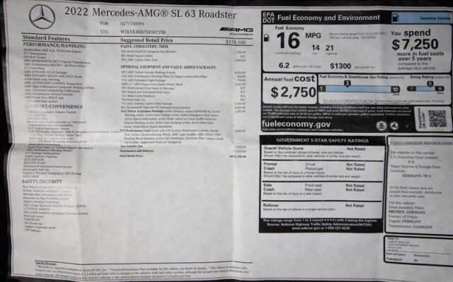 2022 Mercedes-Benz SL 63 AMG ROADSTER ($212,100 MSRP) *ONLY 6800 MILES* *CERAMIC BRAKES* *HUGE OPTIONS* San Diego CA