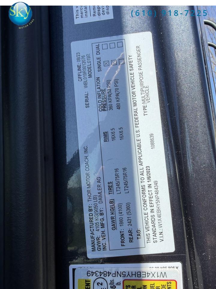 2022 Mercedes-Benz Sprinter 2024 Thor Motor Coach 19R Freedom Elite West Chester PA