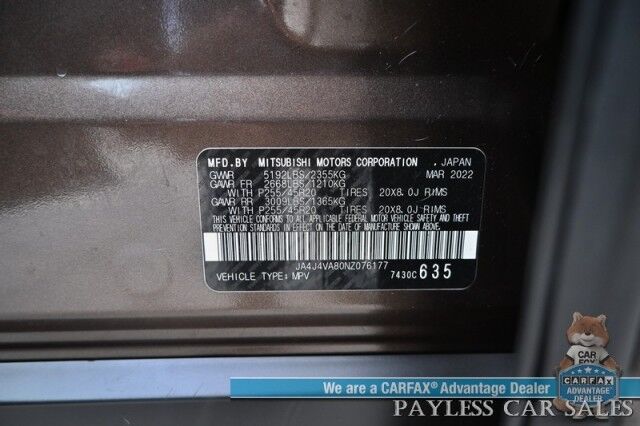 2022 Mitsubishi Outlander SEL / AWD / Touring Pkg / Power & Heated Leather Seats / Heated Steering / Pano Sunroof / Bose / NAV / Lane Depart & Blind Spot / Adaptive Cruise / 360 Camera / Apple CarPlay & Android Auto / 3rd Row / Seats 7 / 1-Owner Anchorage AK