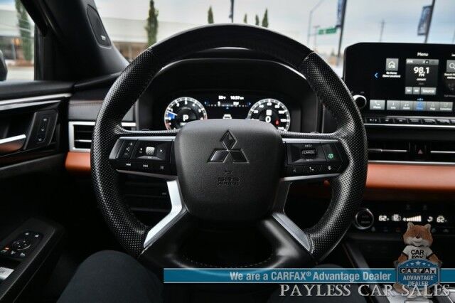 2022 Mitsubishi Outlander SEL / AWD / Touring Pkg / Power & Heated Leather Seats / Heated Steering / Pano Sunroof / Bose / NAV / Lane Depart & Blind Spot / Adaptive Cruise / 360 Camera / Apple CarPlay & Android Auto / 3rd Row / Seats 7 / 1-Owner Anchorage AK