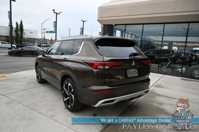 2022 Mitsubishi Outlander SEL / AWD / Touring Pkg / Power & Heated Leather Seats / Heated Steering / Pano Sunroof / Bose / NAV / Lane Depart & Blind Spot / Adaptive Cruise / 360 Camera / Apple CarPlay & Android Auto / 3rd Row / Seats 7 / 1-Owner Anchorage AK