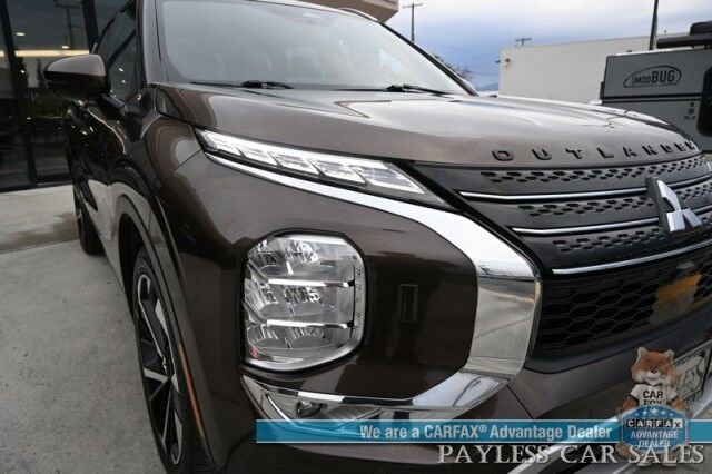 2022 Mitsubishi Outlander SEL / AWD / Touring Pkg / Power & Heated Leather Seats / Heated Steering / Pano Sunroof / Bose / NAV / Lane Depart & Blind Spot / Adaptive Cruise / 360 Camera / Apple CarPlay & Android Auto / 3rd Row / Seats 7 / 1-Owner Anchorage AK