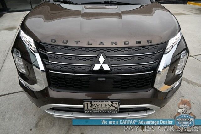 2022 Mitsubishi Outlander SEL / AWD / Touring Pkg / Power & Heated Leather Seats / Heated Steering / Pano Sunroof / Bose / NAV / Lane Depart & Blind Spot / Adaptive Cruise / 360 Camera / Apple CarPlay & Android Auto / 3rd Row / Seats 7 / 1-Owner Anchorage AK