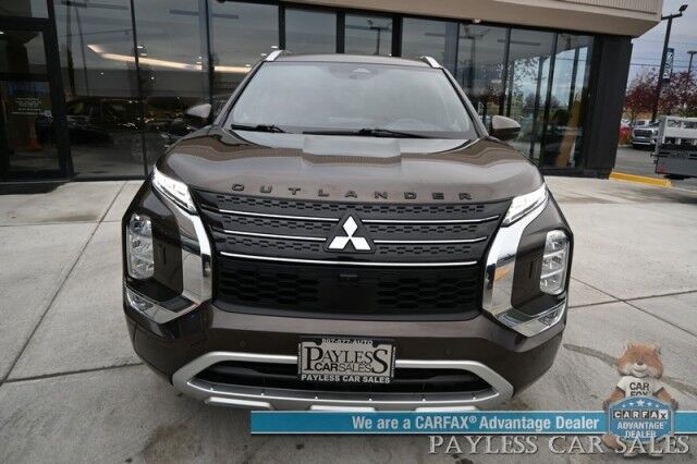 2022 Mitsubishi Outlander SEL / AWD / Touring Pkg / Power & Heated Leather Seats / Heated Steering / Pano Sunroof / Bose / NAV / Lane Depart & Blind Spot / Adaptive Cruise / 360 Camera / Apple CarPlay & Android Auto / 3rd Row / Seats 7 / 1-Owner Anchorage AK