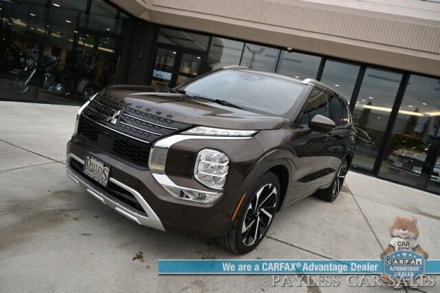 2022 Mitsubishi Outlander SEL / AWD / Touring Pkg / Power & Heated Leather Seats / Heated Steering / Pano Sunroof / Bose / NAV / Lane Depart & Blind Spot / Adaptive Cruise / 360 Camera / Apple CarPlay & Android Auto / 3rd Row / Seats 7 / 1-Owner Anchorage AK