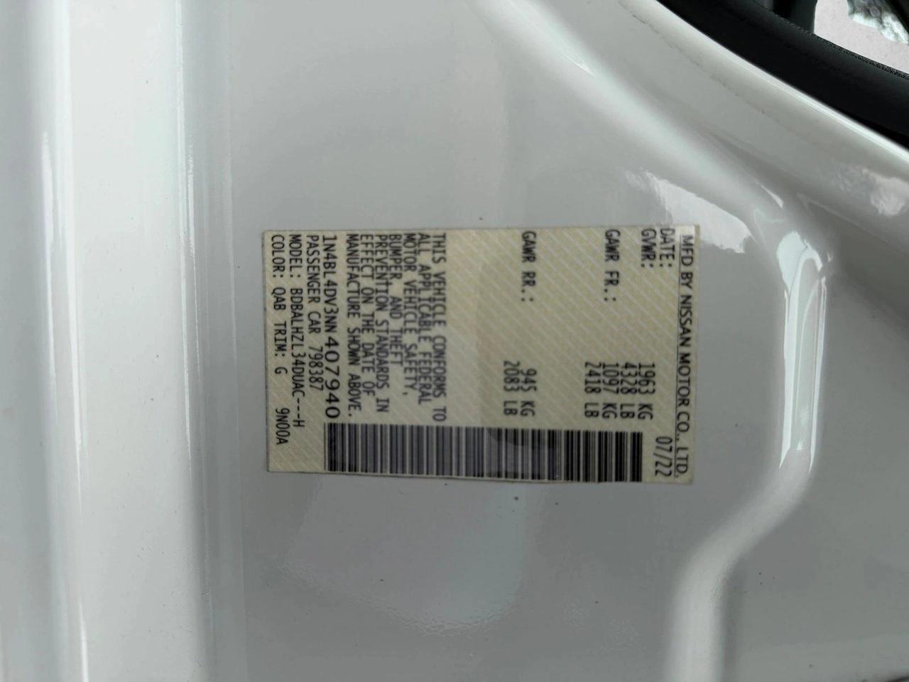 2022 Nissan Altima 2.5 SV Roseville CA