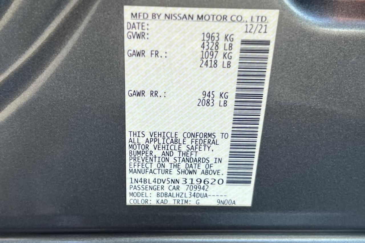 2022 Nissan Altima 2.5 SV Roseville CA