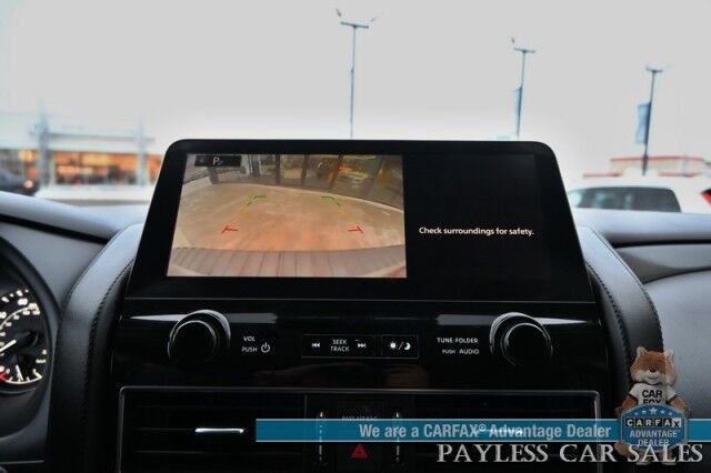 2022 Nissan Armada SV / AWD / 5.6L V8 / Power & Heated Leather Seats / Navigation / Adaptive Cruise / Lane Depart & Blind Spot Alert / Apple CarPlay & Android Auto / Back Up Cam / 3rd Row / Seats 8 / Keyless Entry & Start / 1-Owner Anchorage AK