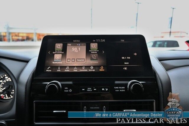 2022 Nissan Armada SV / AWD / 5.6L V8 / Power & Heated Leather Seats / Navigation / Adaptive Cruise / Lane Depart & Blind Spot Alert / Apple CarPlay & Android Auto / Back Up Cam / 3rd Row / Seats 8 / Keyless Entry & Start / 1-Owner Anchorage AK