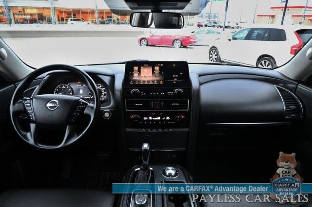 2022 Nissan Armada SV / AWD / 5.6L V8 / Power & Heated Leather Seats / Navigation / Adaptive Cruise / Lane Depart & Blind Spot Alert / Apple CarPlay & Android Auto / Back Up Cam / 3rd Row / Seats 8 / Keyless Entry & Start / 1-Owner Anchorage AK