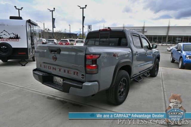 2022 Nissan Frontier PRO-4X / 4X4 / Crew Cab / Off-Road Protection Pkg / Power Driver's Seat / Navigation / Apple CarPlay & Android Auto / USB Input / Back Up Camera / Keyless Entry & Start / Running Boards / Bed Liner / 22 MPG Anchorage AK
