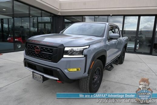 2022 Nissan Frontier PRO-4X / 4X4 / Crew Cab / Off-Road Protection Pkg / Power Driver's Seat / Navigation / Apple CarPlay & Android Auto / USB Input / Back Up Camera / Keyless Entry & Start / Running Boards / Bed Liner / 22 MPG Anchorage AK
