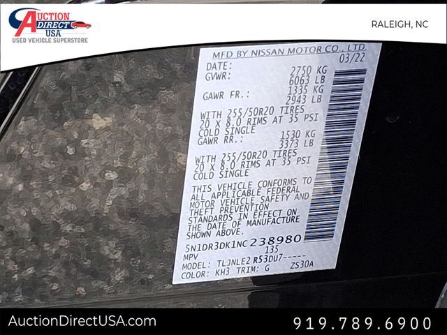 2022 Nissan Pathfinder Platinum Raleigh NC