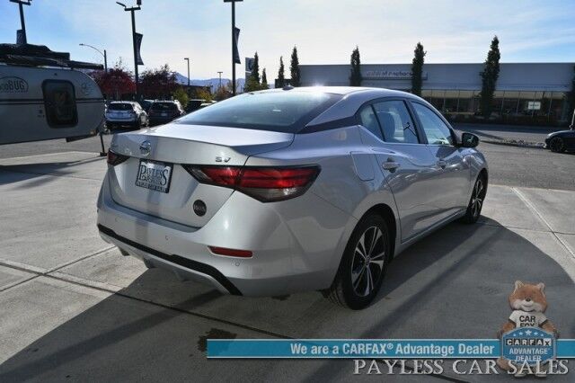 2022 Nissan Sentra SV / All Weather Pkg / Heated Cloth Seats / Heated Steering Wheel / Auto Start / Blind Spot Alert / Lane & Collision Alert / Apple CarPlay & Android Auto / Back Up Camera / Keyless Entry & Start / 39 MPG / 1-Owner Anchorage AK