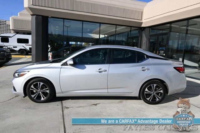 2022 Nissan Sentra SV / All Weather Pkg / Heated Cloth Seats / Heated Steering Wheel / Auto Start / Blind Spot Alert / Lane & Collision Alert / Apple CarPlay & Android Auto / Back Up Camera / Keyless Entry & Start / 39 MPG / 1-Owner Anchorage AK