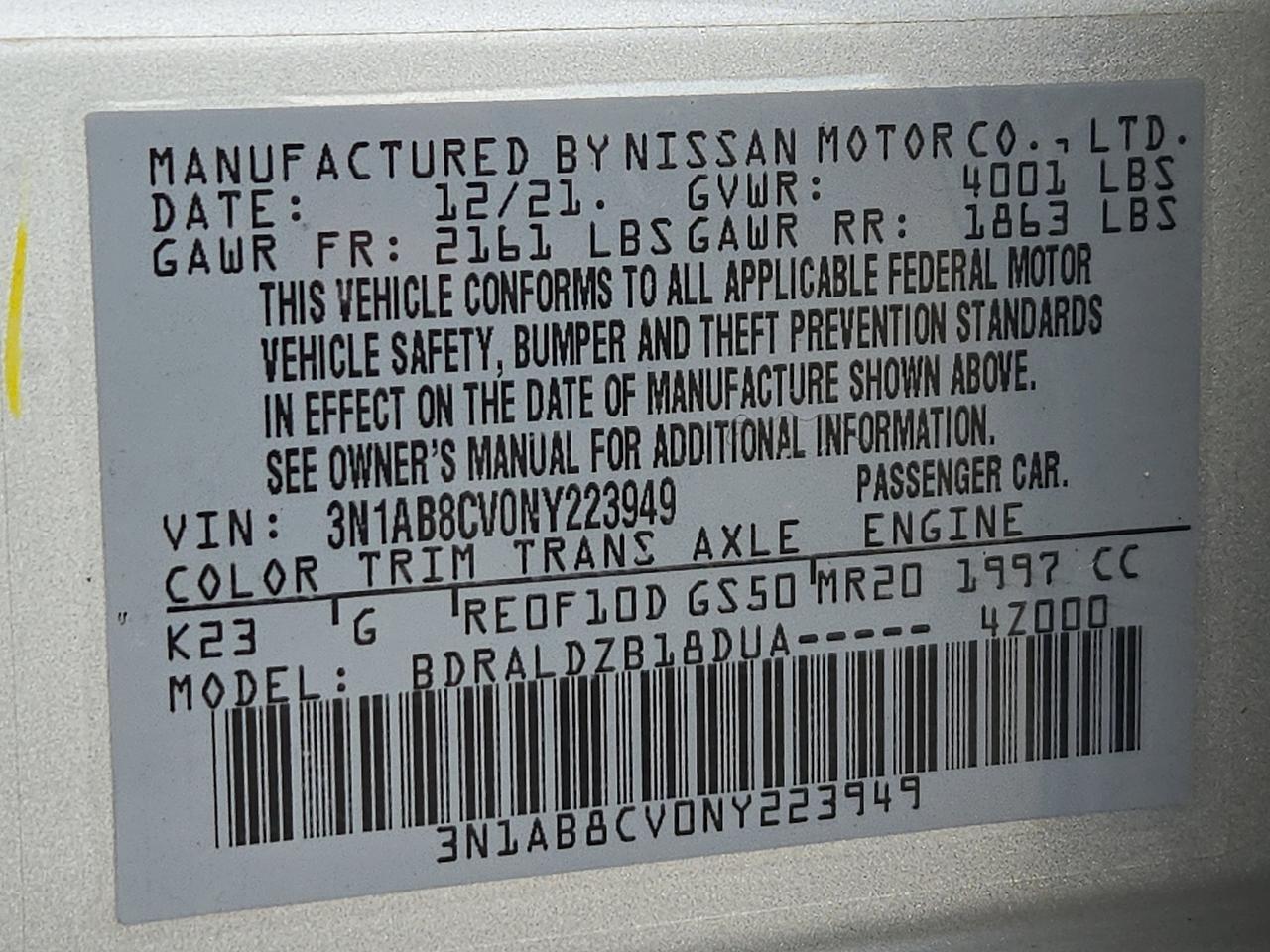 2022 Nissan Sentra SV Xtronic CVT Vineland NJ