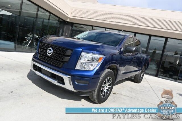 2022 Nissan Titan SV / 4X4 / 5.6L V8 / Crew Cab / Seats 6 / Adaptive Cruise Control / Lane Departure & Blind Spot Alert / Apple CarPlay & Android Auto / Back Up Camera / Rear Parking Sensors / Keyless Entry & Start / 1-Owner Anchorage AK