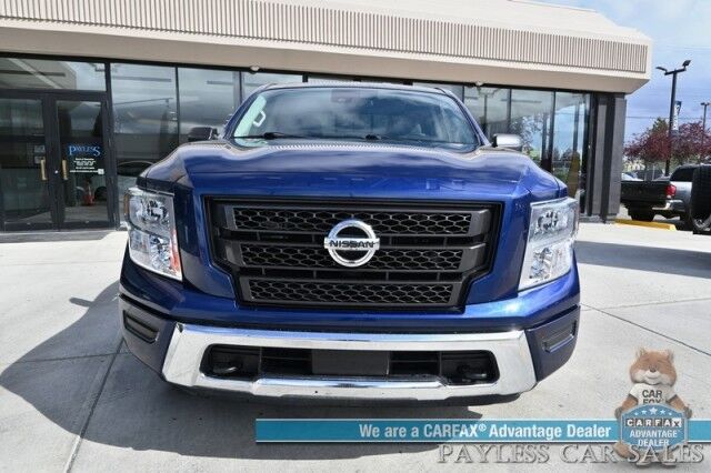 2022 Nissan Titan SV / 4X4 / 5.6L V8 / Crew Cab / Seats 6 / Adaptive Cruise Control / Lane Departure & Blind Spot Alert / Apple CarPlay & Android Auto / Back Up Camera / Rear Parking Sensors / Keyless Entry & Start / 1-Owner Anchorage AK