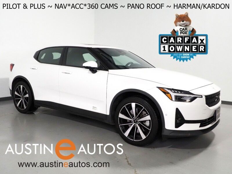 2022 Polestar 2 Long Range Dual Motor AWD *PLUS & PILOT PKGS, NAVIGATION, SAFETY ALERTS, ADAPTIVE CRUISE, 360 VIEW CAMERAS, PANORAMA MOONROOF, HEATED SEATS/STEERING, HARMAN/KARDON, ANDROID & APPLE