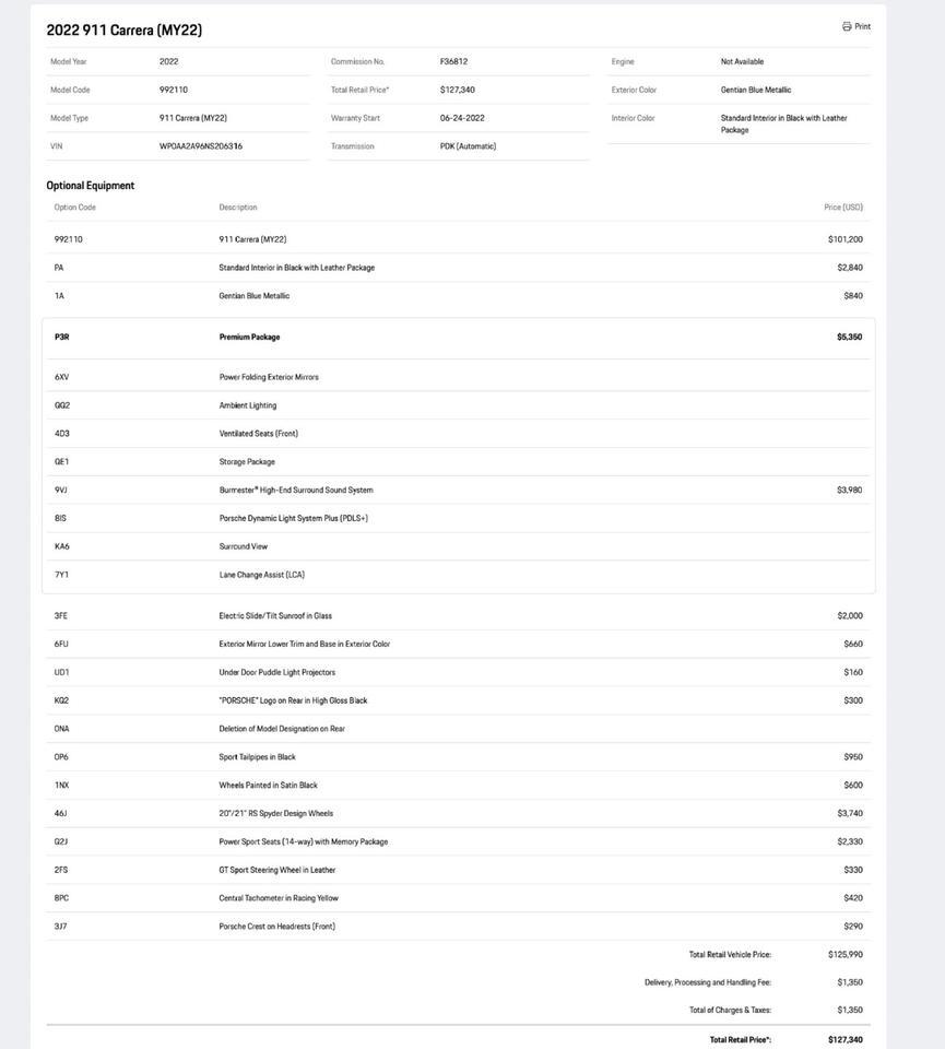 2022 Porsche 911 Carrera Pompano Beach FL