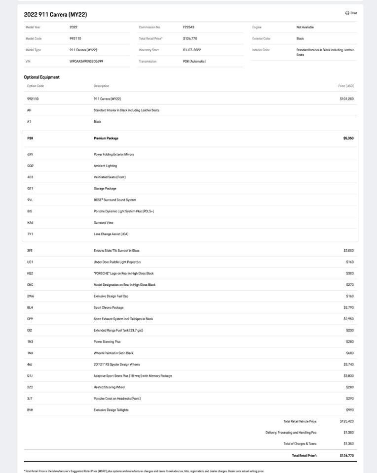 2022 Porsche 911 Carrera Pompano Beach FL