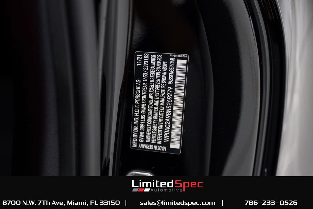 2022 Porsche 911 GT3 Miami FL