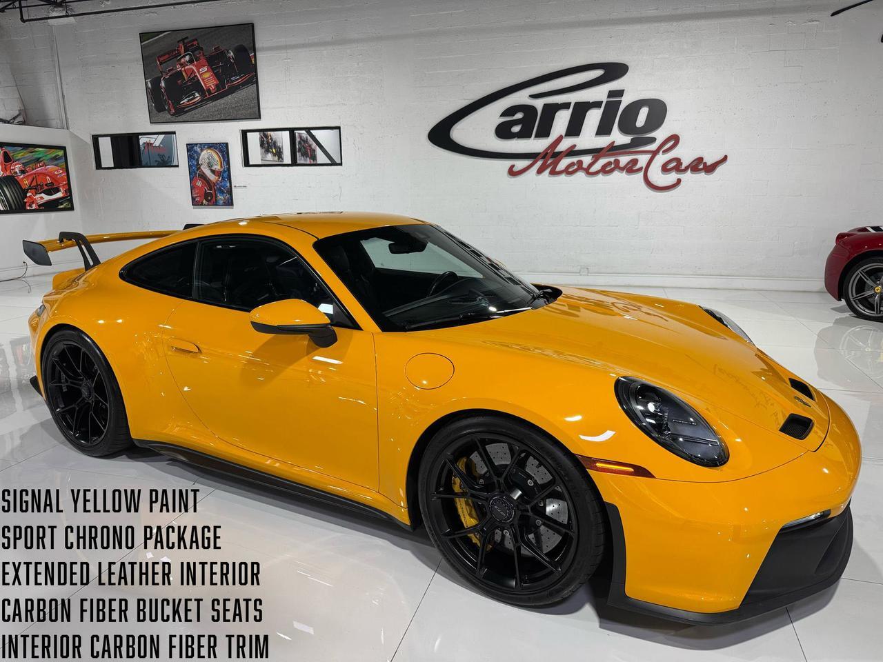 2022 Porsche 911 GT3 Signal Yellow paint, PCCB, interior carbon, extended leather, carbon buckets AND MUCH MORE!!!