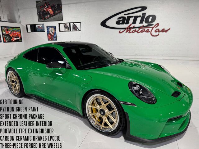 2022 Porsche 911 GT3 Touring Python Green paint, extended leather, Sport Chrono, PCCB, HRE wheels and MUCH MORE!! Fort Lauderdale FL