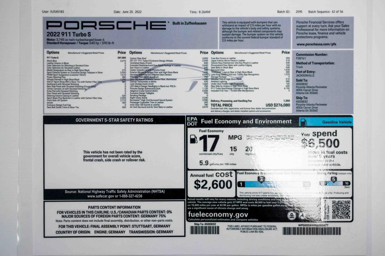 2022 Porsche 911 Turbo S