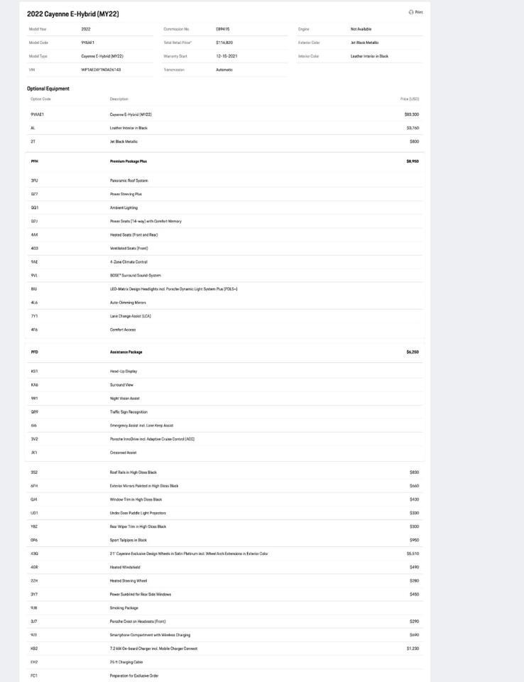 2022 Porsche Cayenne E-Hybrid Pompano Beach FL