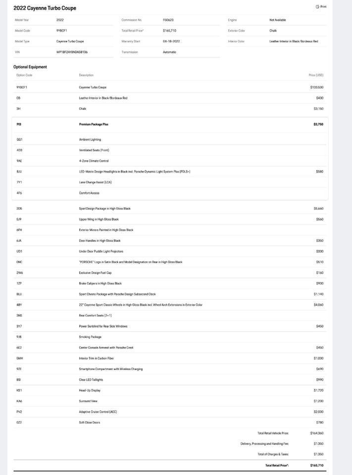 2022 Porsche Cayenne Turbo Coupe Pompano Beach FL