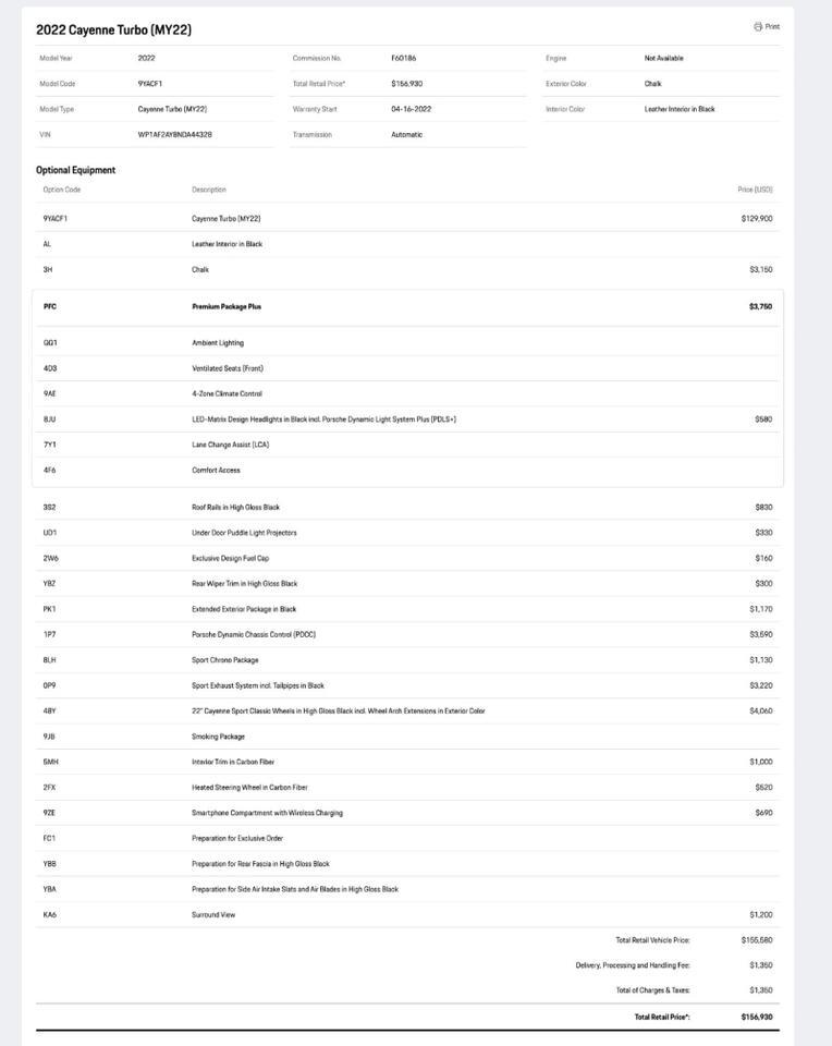 2022 Porsche Cayenne Turbo Pompano Beach FL