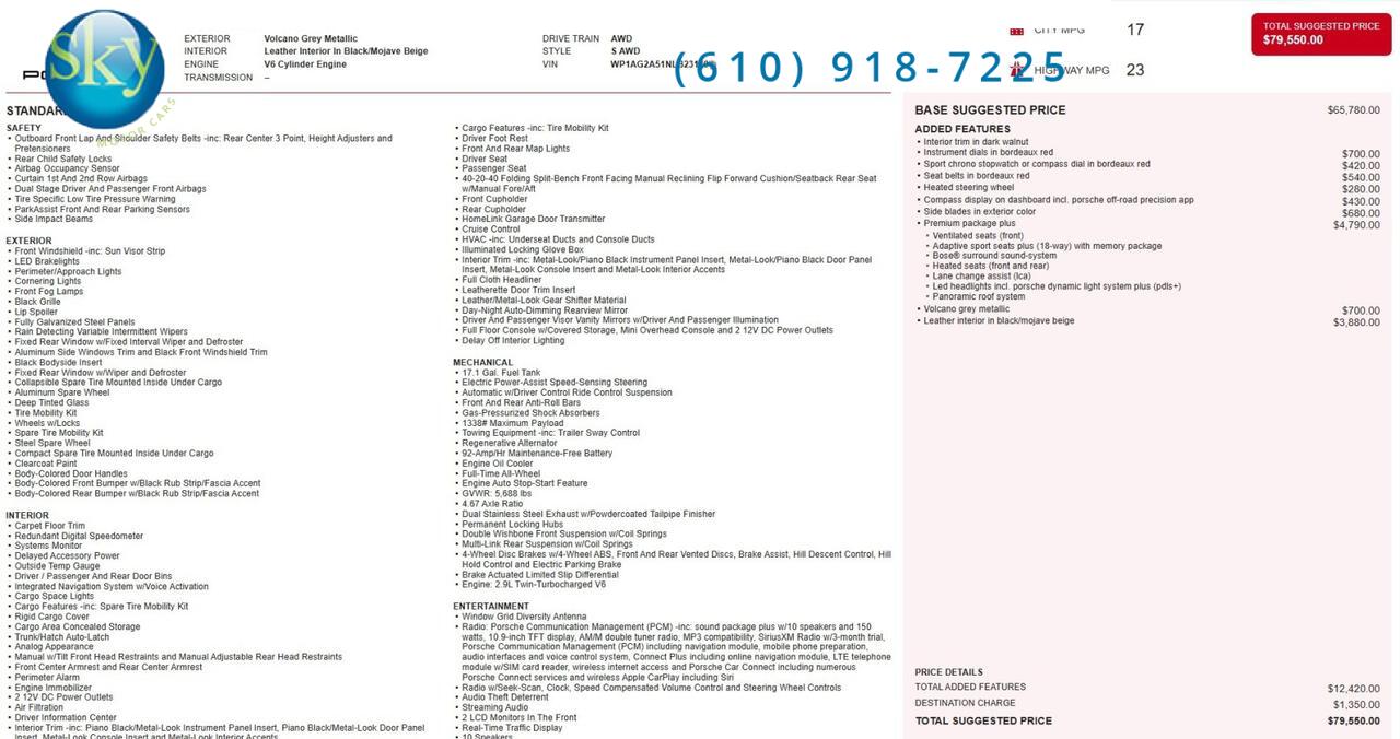 2022 Porsche Macan AWD S 1-Owner Bordeaux Seatbelts & Guages West Chester PA