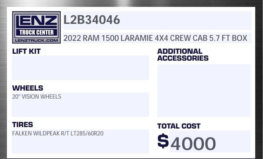 2022 Ram 1500 4x4 Crew Cab Laramie Fond du Lac WI