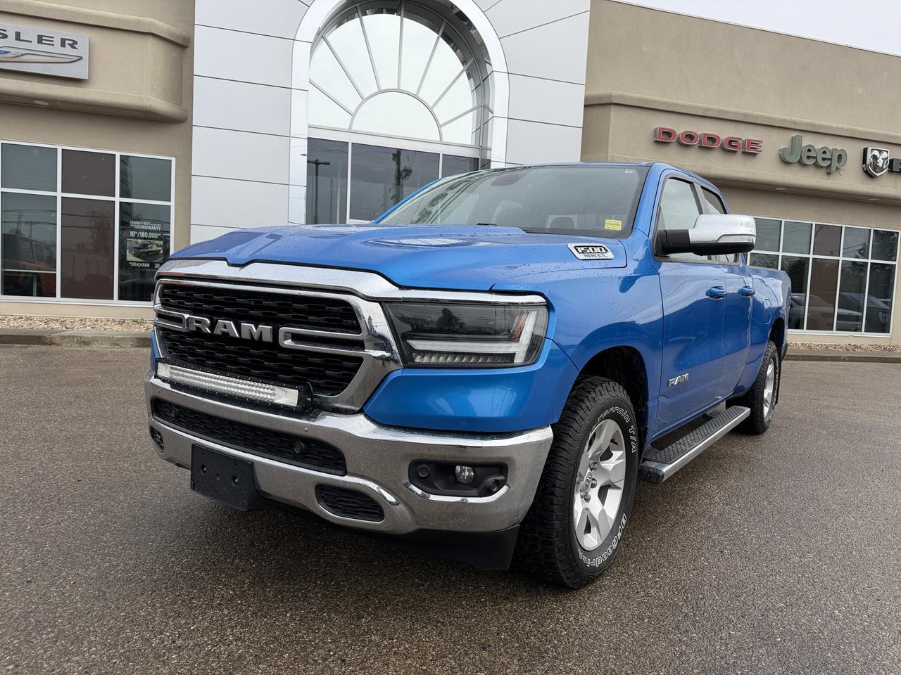 2022 Ram 1500 Big Horn Crew Cab 4x4 | HEMI V8 | Hydro Blue Pearl | Cloth Seats | Alpine Audio | Remote Start | NAV Redwater AB