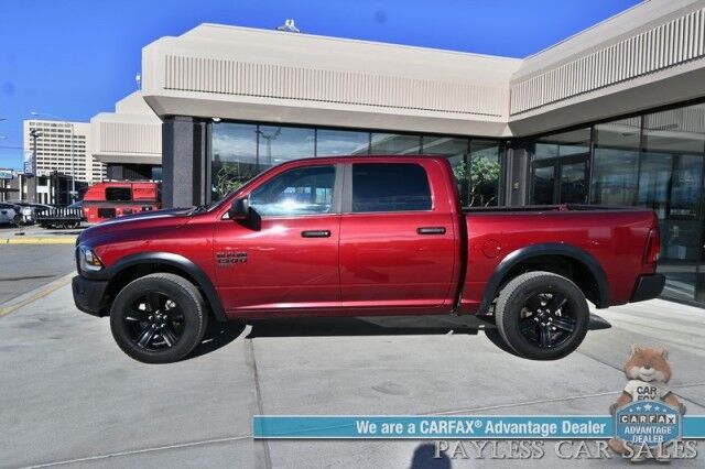 2022 Ram 1500 Classic SLT / 4X4 / Warlock Pkg / Crew Cab / Seats 6 / Power Mirrors, Windows & Locks / Bluetooth / Backup Camera / Cruise Control / Keyless Entry / Aluminum Wheels / Block Heater / 23 MPG / 1-Owner Anchorage AK