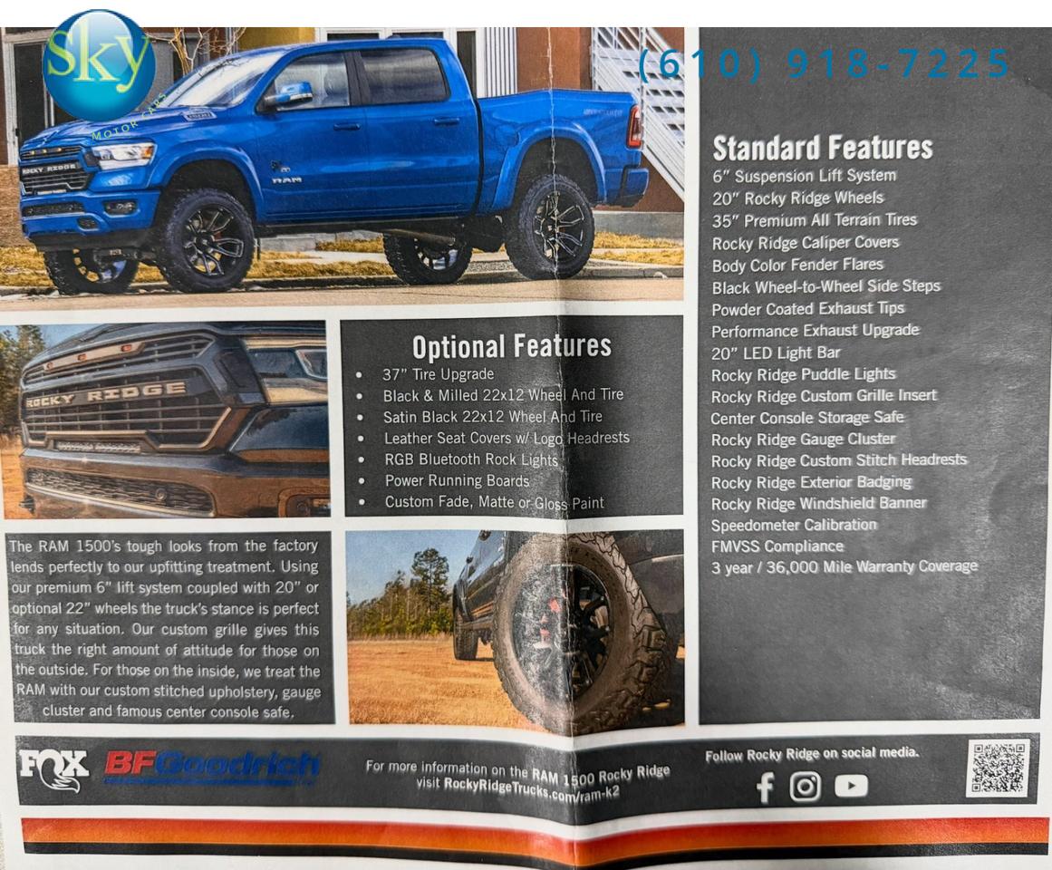 2022 Ram 1500 Crew Cab 4WD Big Horn ROCKY RIDGE K2 $84,116 MSRP West Chester PA