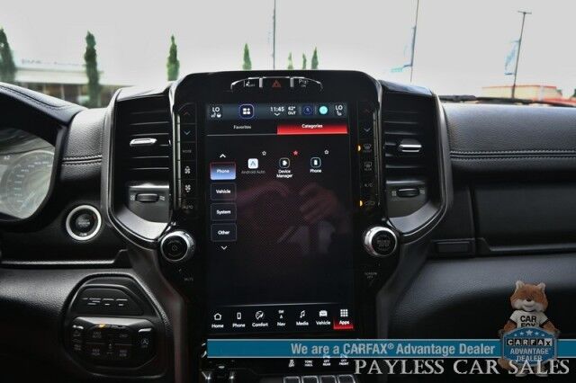 2022 Ram 1500 Rebel / GT Pkg / Level 2 / Night Edition / Rebel 12 Pkg / 4X4 / Crew Cab / Heated Seats & Steering / NAV / Sunroof / Auto Start / Harman Kardon / Adaptive Cruise / Blind Spot & Lane Alert / Tonneau Cover / Tow Pkg / 1-Owner Anchorage AK
