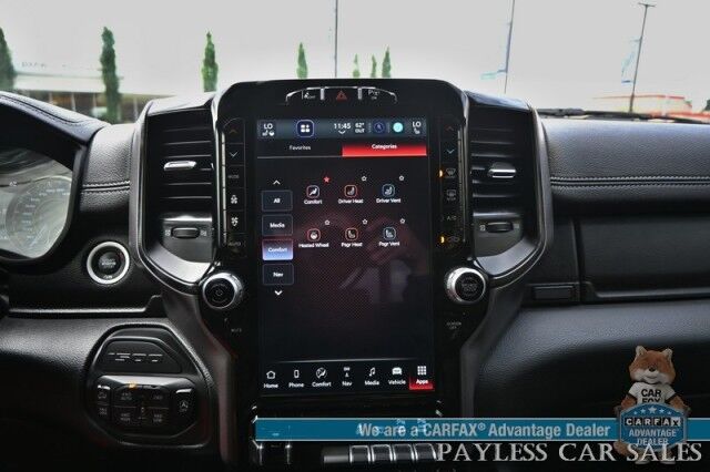 2022 Ram 1500 Rebel / GT Pkg / Level 2 / Night Edition / Rebel 12 Pkg / 4X4 / Crew Cab / Heated Seats & Steering / NAV / Sunroof / Auto Start / Harman Kardon / Adaptive Cruise / Blind Spot & Lane Alert / Tonneau Cover / Tow Pkg / 1-Owner Anchorage AK