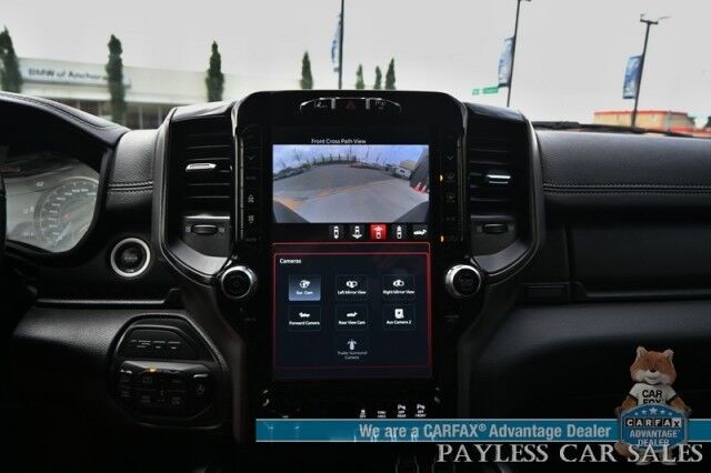 2022 Ram 1500 Rebel / GT Pkg / Night Edition / Rebel 12 Pkg / 4X4 / Crew Cab / Heated Seats & Steering / NAV / Sunroof / Auto Start / Harman Kardon / Adaptive Cruise / Blind Spot & Lane Alert / Tonneau Cover / Tow Pkg / 1-Owner Anchorage AK