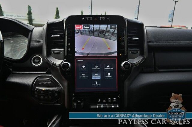 2022 Ram 1500 Rebel / GT Pkg / Night Edition / Rebel 12 Pkg / 4X4 / Crew Cab / Heated Seats & Steering / NAV / Sunroof / Auto Start / Harman Kardon / Adaptive Cruise / Blind Spot & Lane Alert / Tonneau Cover / Tow Pkg / 1-Owner Anchorage AK