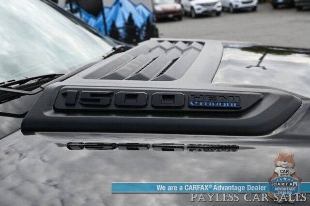 2022 Ram 1500 Rebel / GT Pkg / Night Edition / Rebel 12 Pkg / 4X4 / Crew Cab / Heated Seats & Steering / NAV / Sunroof / Auto Start / Harman Kardon / Adaptive Cruise / Blind Spot & Lane Alert / Tonneau Cover / Tow Pkg / 1-Owner Anchorage AK