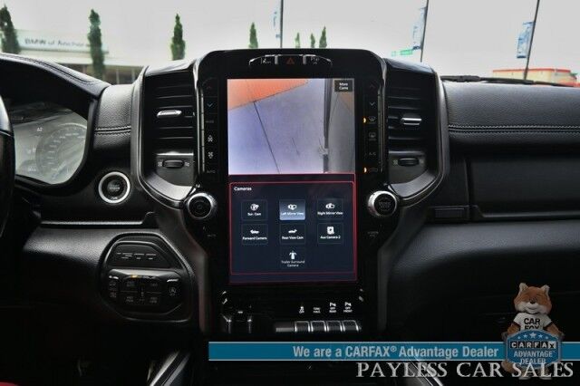 2022 Ram 1500 Rebel / GT Pkg / Night Edition / Rebel 12 Pkg / 4X4 / Crew Cab / Heated Seats & Steering / NAV / Sunroof / Auto Start / Harman Kardon / Adaptive Cruise / Blind Spot & Lane Alert / Tonneau Cover / Tow Pkg / 1-Owner Anchorage AK