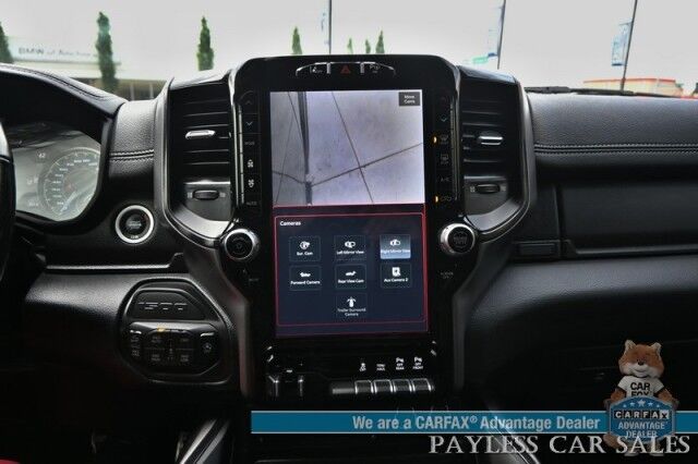 2022 Ram 1500 Rebel / GT Pkg / Night Edition / Rebel 12 Pkg / 4X4 / Crew Cab / Heated Seats & Steering / NAV / Sunroof / Auto Start / Harman Kardon / Adaptive Cruise / Blind Spot & Lane Alert / Tonneau Cover / Tow Pkg / 1-Owner Anchorage AK