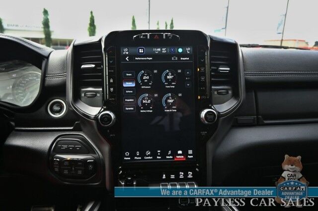 2022 Ram 1500 Rebel / GT Pkg / Night Edition / Rebel 12 Pkg / 4X4 / Crew Cab / Heated Seats & Steering / NAV / Sunroof / Auto Start / Harman Kardon / Adaptive Cruise / Blind Spot & Lane Alert / Tonneau Cover / Tow Pkg / 1-Owner Anchorage AK
