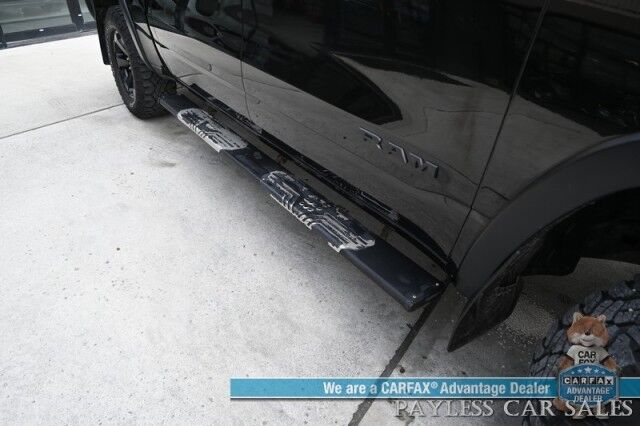 2022 Ram 1500 Rebel / GT Pkg / Night Edition / Rebel 12 Pkg / 4X4 / Crew Cab / Heated Seats & Steering / NAV / Sunroof / Auto Start / Harman Kardon / Adaptive Cruise / Blind Spot & Lane Alert / Tonneau Cover / Tow Pkg / 1-Owner Anchorage AK