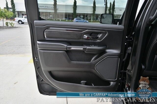 2022 Ram 1500 Rebel / GT Pkg / Night Edition / Rebel 12 Pkg / 4X4 / Crew Cab / Heated Seats & Steering / NAV / Sunroof / Auto Start / Harman Kardon / Adaptive Cruise / Blind Spot & Lane Alert / Tonneau Cover / Tow Pkg / 1-Owner Anchorage AK
