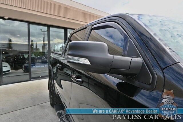 2022 Ram 1500 Rebel / GT Pkg / Night Edition / Rebel 12 Pkg / 4X4 / Crew Cab / Heated Seats & Steering / NAV / Sunroof / Auto Start / Harman Kardon / Adaptive Cruise / Blind Spot & Lane Alert / Tonneau Cover / Tow Pkg / 1-Owner Anchorage AK